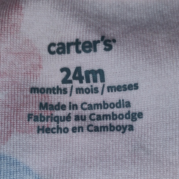 CARTER's:  Baby Girl's CHERRY Snap-up Romper / Onesie - Picture 4 of 5